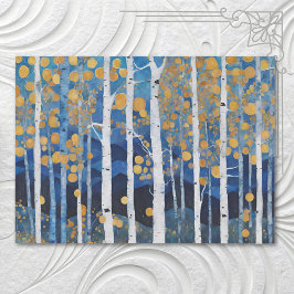Boho Mountain Aspen Tree Scene Seidenpapier