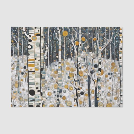 Boho Mountain Aspen Tree Scene Seidenpapier (Vorderseite)