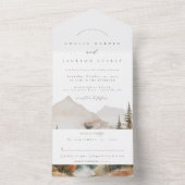 Boho Mountain Hochzeit in einer Einladung (Innen Boden)