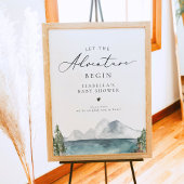 Boho Mountain Lake Adventure Baby Dusche Poster