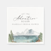 Boho Mountain Lake Adventure Brautparty Serviette (Vorderseite)