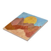 Boho Mountain Sunset - Warme Erde Tone Landschaft Fliese (Seite)
