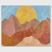 Boho Mountain Sunset - Warme Erde Tone Landschaft Geschenkpapier (Flach)