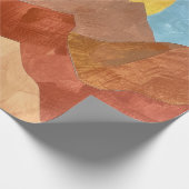 Boho Mountain Sunset - Warme Erde Tone Landschaft Geschenkpapier (Ecke)