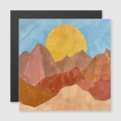 Boho Mountain Sunset - Warme Erde Tone Landschaft Magnetkarte (Vorne/Hinten)