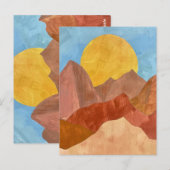 Boho Mountain Sunset - Warme Erde Tone Landschaft Postkarte (Vorne/Hinten)