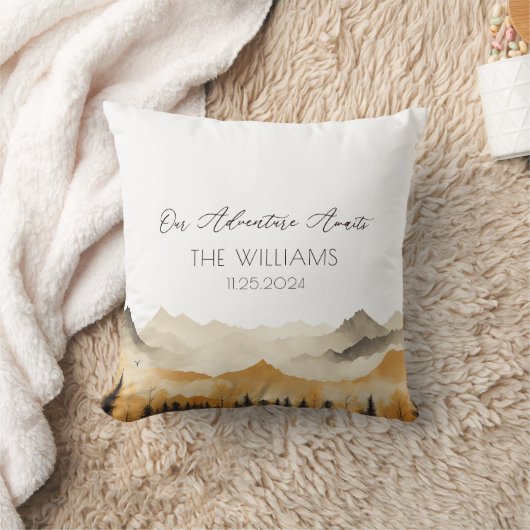 Boho Mountain Wedding Couple Kissen (Decke)