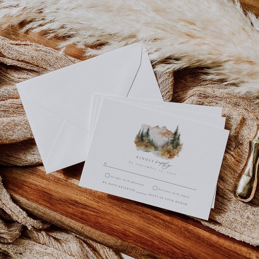 Boho Mountain Wedding RSVP Insert Card