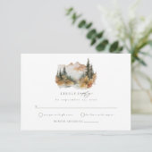 Boho Mountain Wedding RSVP Insert Card (Stehend Vorderseite)