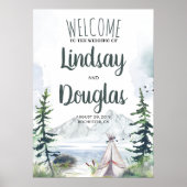 Boho Mountains Adventure Wedding Welcome Sign Poster (Vorne)