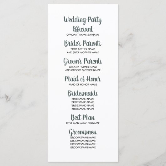 Boho Mountains Adventure Weddingprogramme Programm (Rückseite)