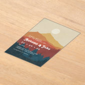 Boho Mountains and Forest 1970er Retro-Hochzeit Acryleinladungen (Ablage )