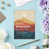 Boho Mountains and Forest 1970er Retro-Hochzeit Acryleinladungen (In Situ (Hochzeit))