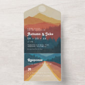 Boho Mountains & Forest Retro All In One Einladung (Innen Boden)