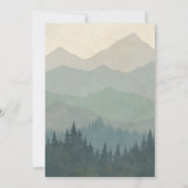 Boho Mountains Retro Blue Baby Dusche Einladung (Rückseite)