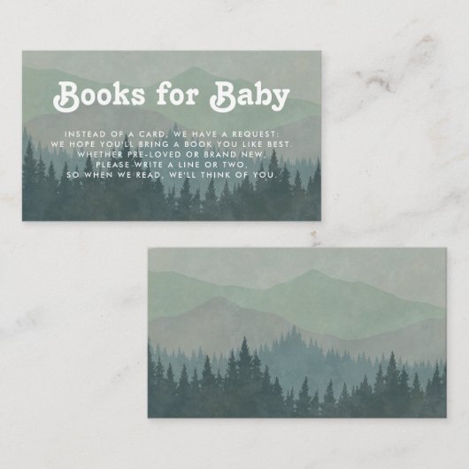 Boho Mountains Retro Blue Books for Baby Begleitkarte (Vorne/Hinten)