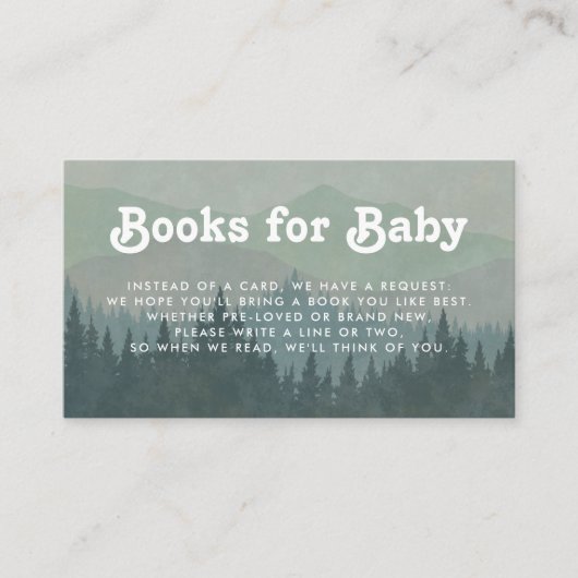 Boho Mountains Retro Blue Books for Baby Begleitkarte (Vorderseite)