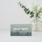 Boho Mountains Retro Dusty Blue Diaper Raffle Begleitkarte (Stehend Vorderseite)