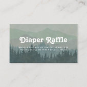 Boho Mountains Retro Dusty Blue Diaper Raffle Begleitkarte (Vorderseite)