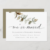 Boho Moving Announcement Minimal Script Elegant Ankündigung (Vorne/Hinten)