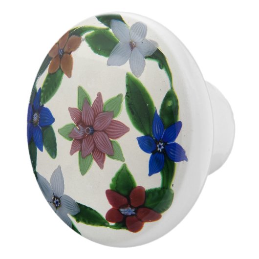 Boho Multi-Color-Blume Viktorianisches Muster Keramikknauf (Rechts)
