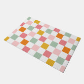 Boho Multicolor Checkerboard Fußmatte (Schrägansicht)
