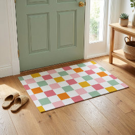 Boho Multicolor Checkerboard Fußmatte