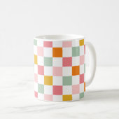 Boho Multicolor Checkerboard Kaffeetasse (VorderseiteRechts)