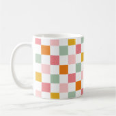 Boho Multicolor Checkerboard Kaffeetasse (Links)