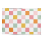 Boho Multicolor Checkerboard Kissenbezug (Rückseite)