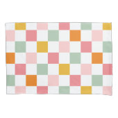 Boho Multicolor Checkerboard Kissenbezug (Vorderseite-Links)