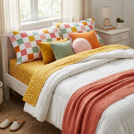 Boho Multicolor Checkerboard Kissenbezug