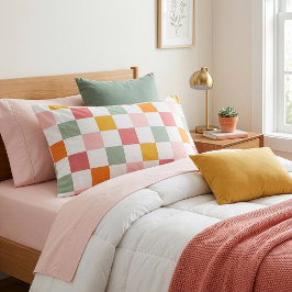 Boho Multicolor Checkerboard Kissenbezug
