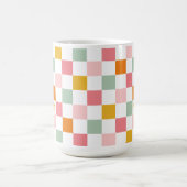 Boho Multicolor Checkerboard Monogram Kaffeetasse (Mittel)