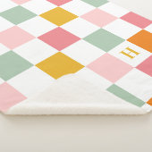 Boho Multicolor Checkerboard Monogram Sherpadecke (3/4)