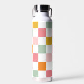 Boho Multicolor Checkerboard Monogram Trinkflasche (Vorne)