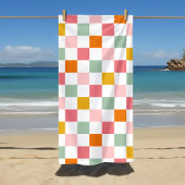 Boho Multicolor Checkerboard Strandtuch