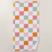 Boho Multicolor Checkerboard Strandtuch (Vorderseite)