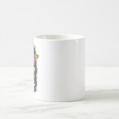 Boho Multicolor Cosmic Fox I Need Space Retro Kaffeetasse (Mittel)