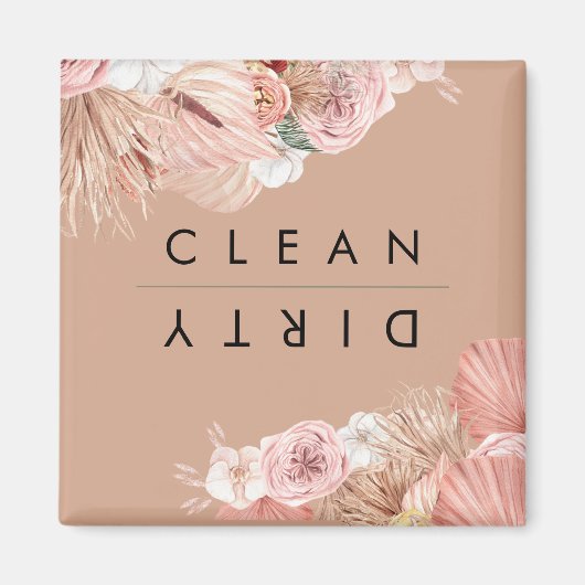 Boho Multicolor Floral Collage Beige Magnet (Vorne)