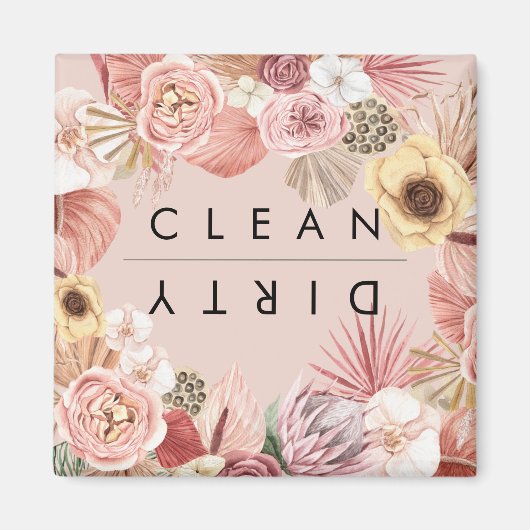 Boho Multicolor Floral Collage Rose Magnet (Vorne)