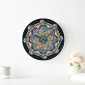 Boho Multicolor Mandala Clock Große Wanduhr (Zuhause)