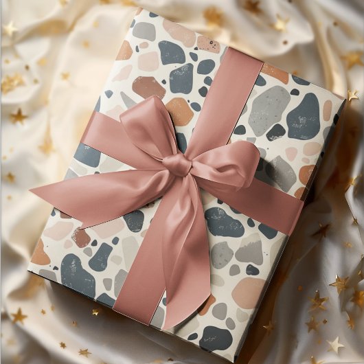 Boho Multicolor Terrazzo Geschenkpapier