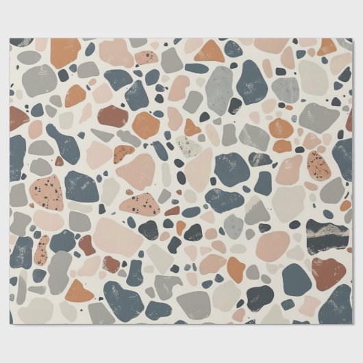Boho Multicolor Terrazzo Geschenkpapier (Flach)