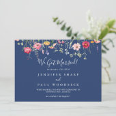 Boho Multicolor Wildblume Elopement Ankündigung (Stehend Vorderseite)