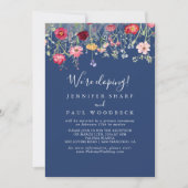 Boho Multicolor Wildblume Elopement Empfang Einladung (Vorderseite)