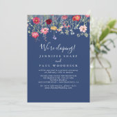 Boho Multicolor Wildblume Elopement Empfang Einladung (Stehend Vorderseite)