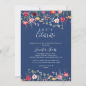 Boho Multicolor Wildblume Feiern wir Party Einladung (Vorderseite)