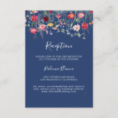 Boho Multicolor Wildblume Hochzeitsempfang Begleitkarte (Vorderseite)