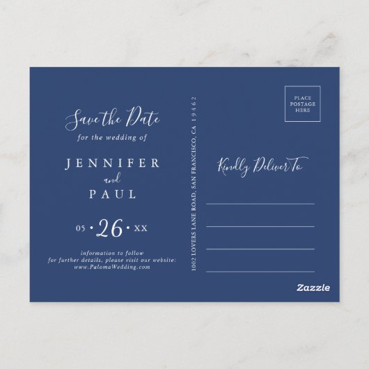 Boho Multicolor Wildblume Save the Date Postkarte (Rückseite)